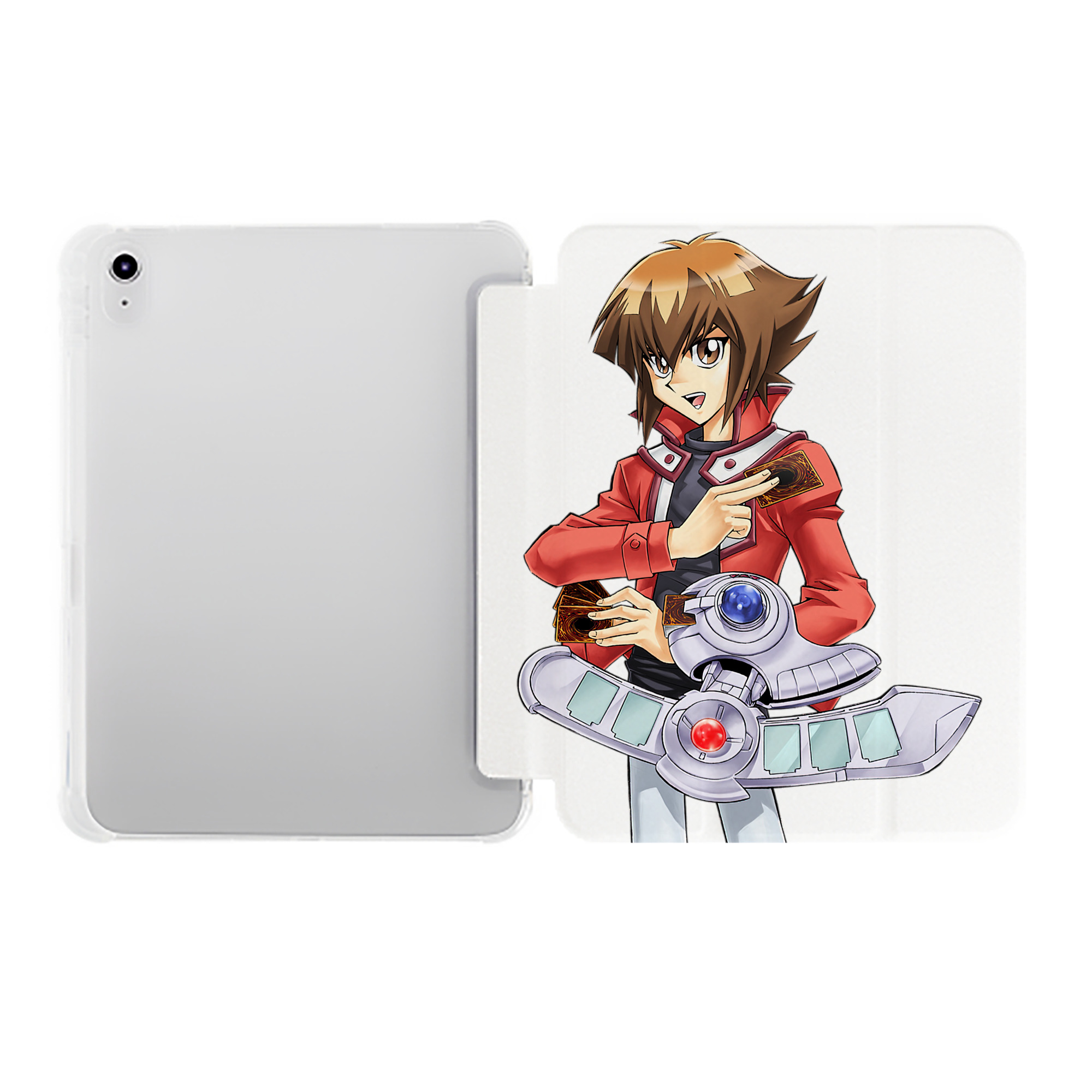 （画像用） 遊☆戯☆王 Yu-Gi-Oh! IPad ケース ペン収納付き 三つ折りスタンド PUレザー×シリコン 対応機種9.5/10.5/10.9インチ